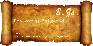 Benkovsky Zsigmond névjegykártya